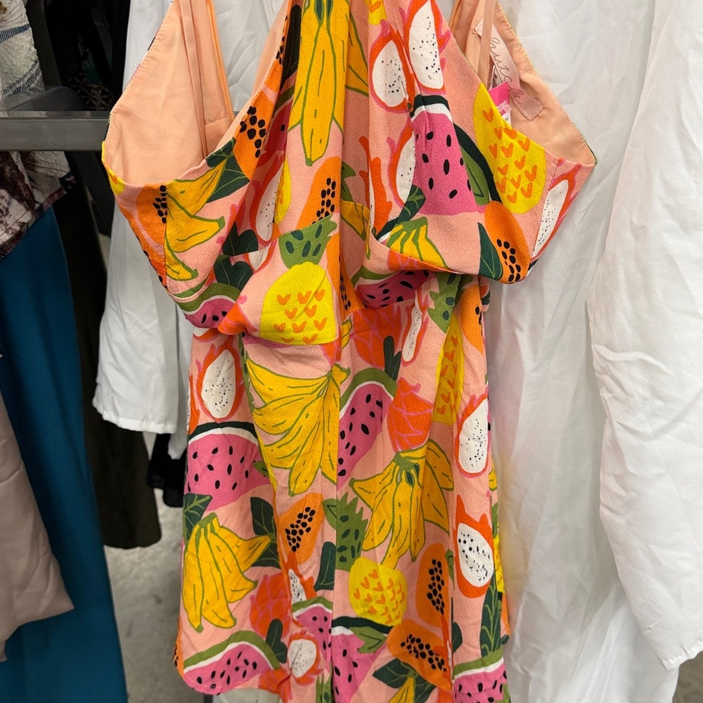 Anthropologie x Hutch Mixed Fruit Halter Romper